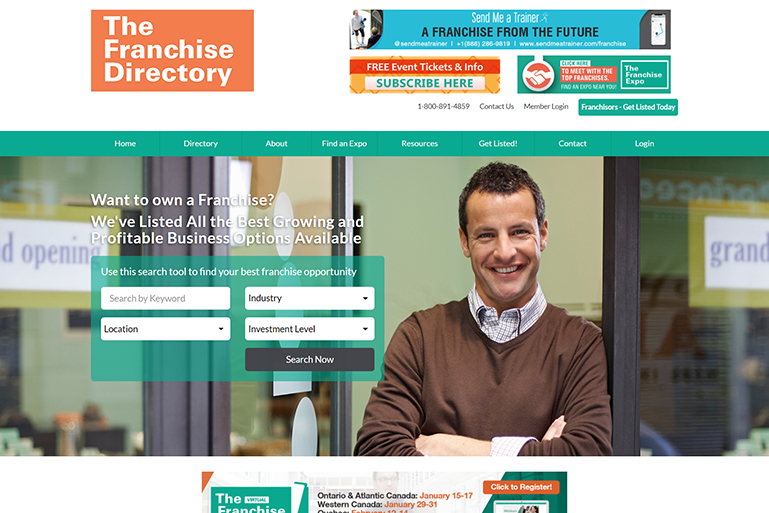 National Franchise Directory's webpage screenshot