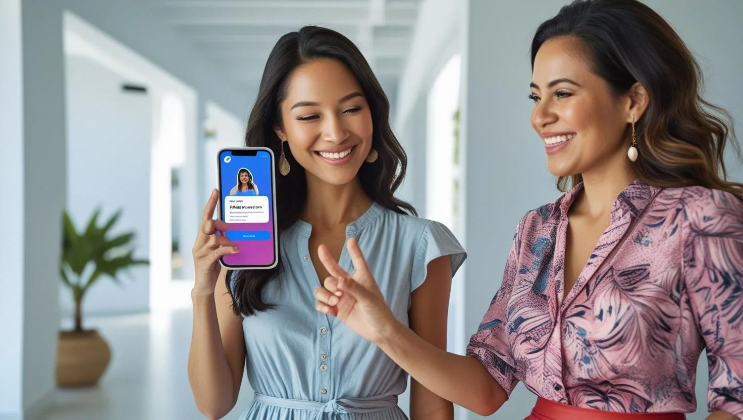Customer using a mobile app to share a referral link with a friend
